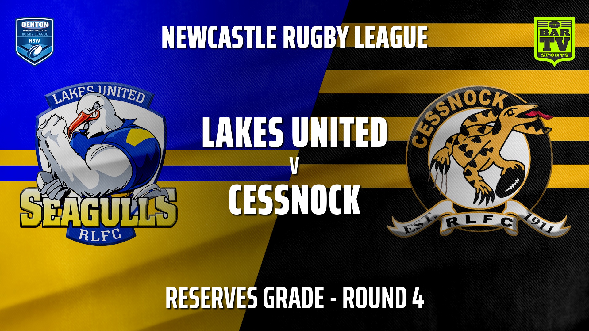 Newcastle Rugby League Round 4 - Reserve Grade - Lakes United v Cessnock Goannas Slate Image