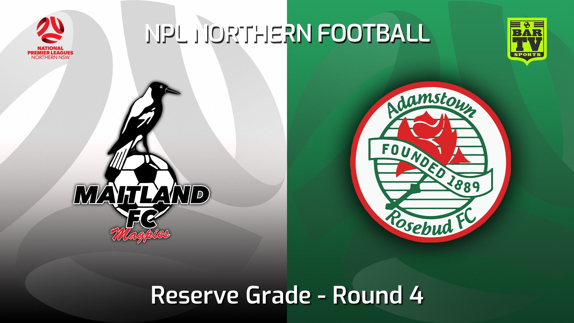 220405-NNSW NPLM Res Round 4 - Maitland FC Res v Adamstown Rosebud FC Res Slate Image