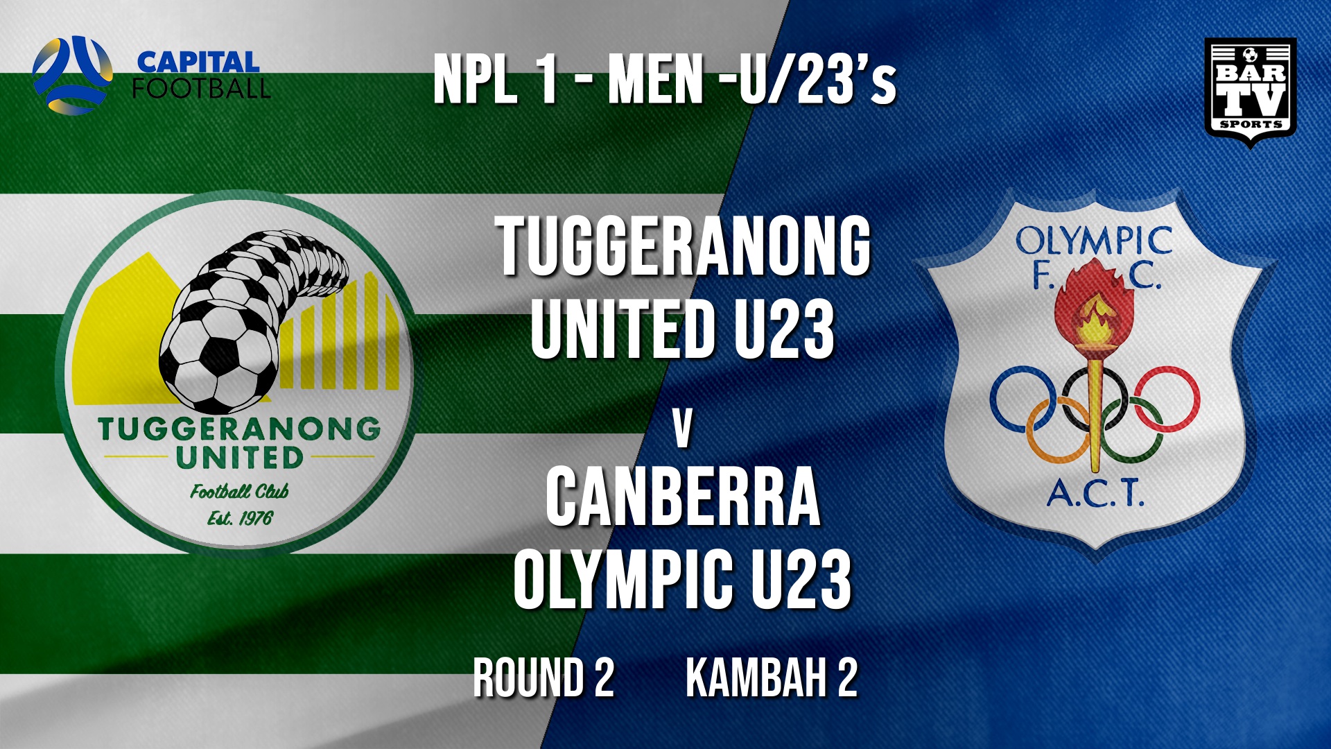 NPL1 Men - U23 - Capital Football  Round 2 - Tuggeranong United U23 v Canberra Olympic U23 Slate Image
