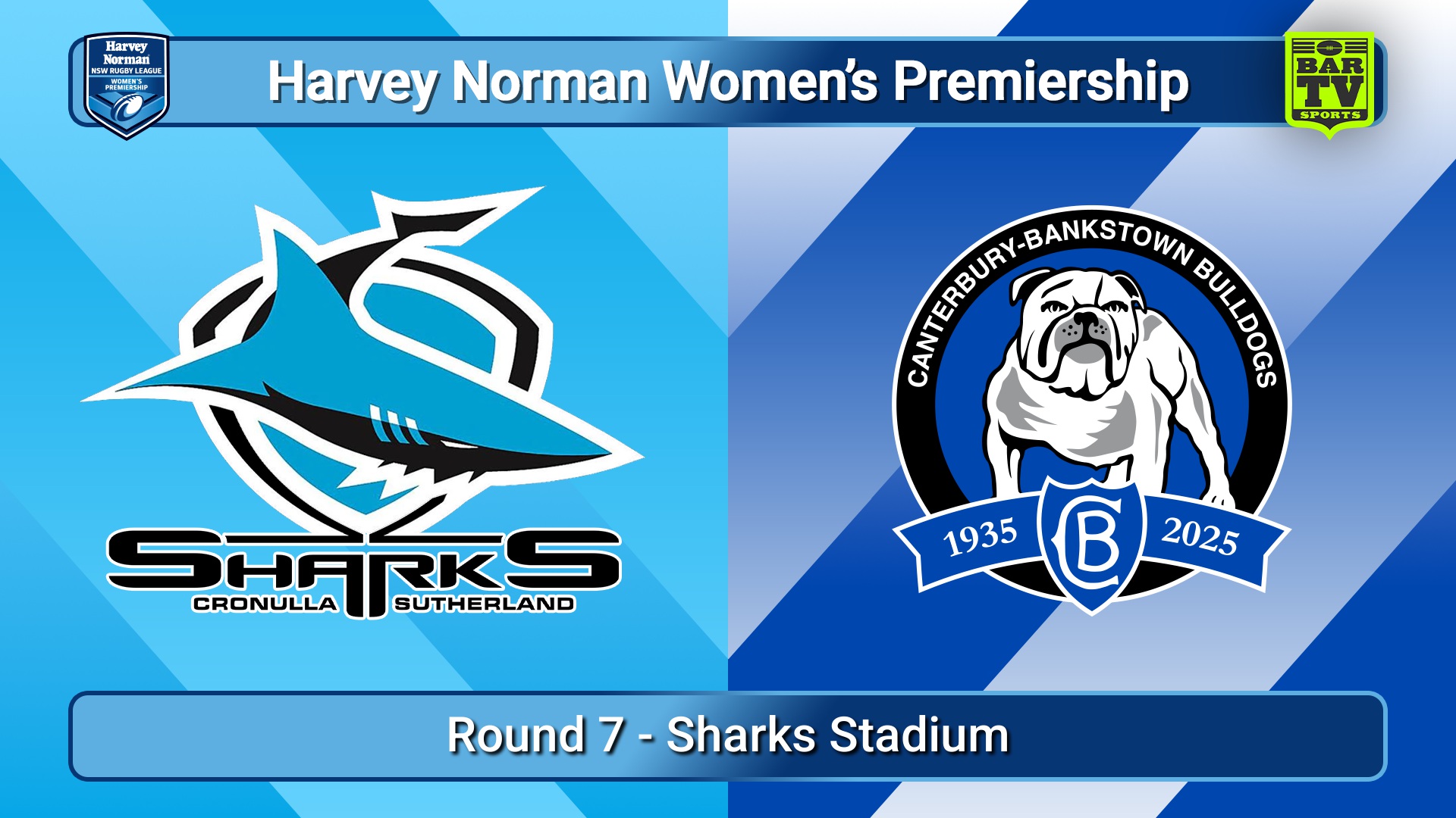 250817-video-Harvey Norman NSW Women's Premiership Round 7 - Cronulla-Sutherland Sharks v Canterbury-Bankstown Bulldogs Slate Image