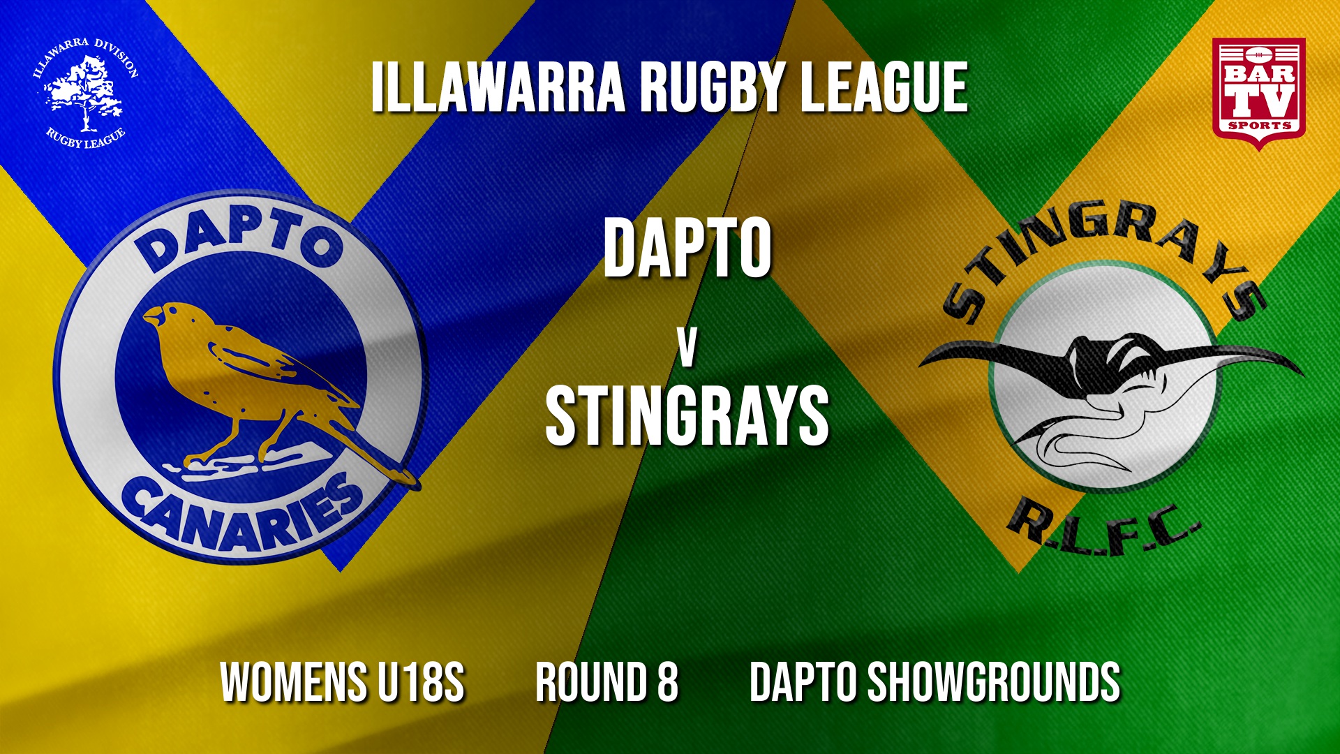 IRL Round 8 - Womens U18s - Dapto Canaries v Stingrays of Shellharbour Slate Image
