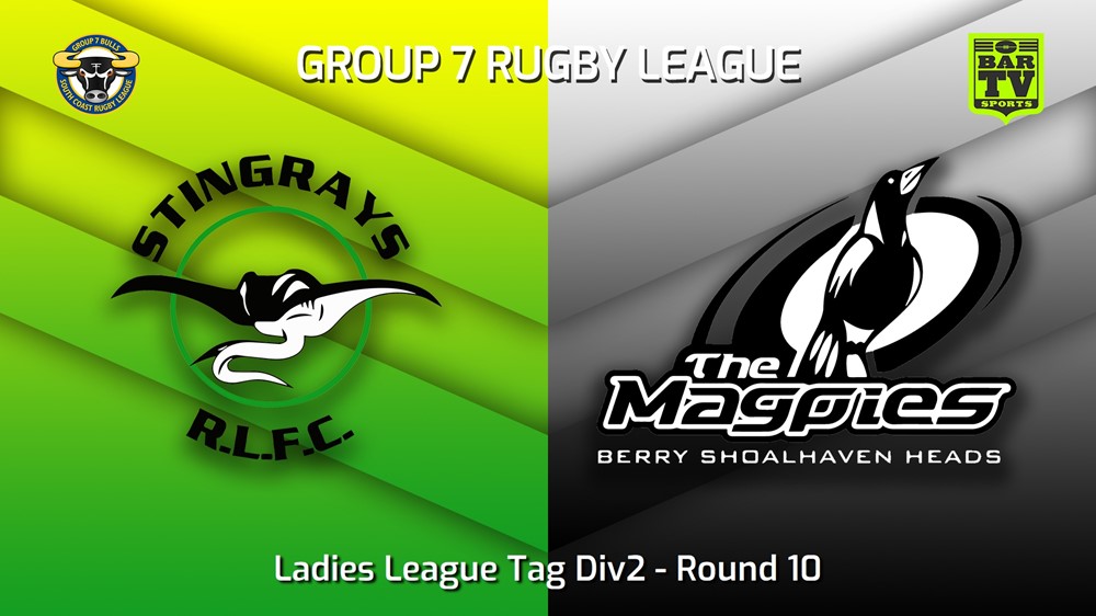 230604-South Coast Round 10 - Ladies League Tag Div2 - Stingrays of Shellharbour v Berry-Shoalhaven Heads Magpies Slate Image
