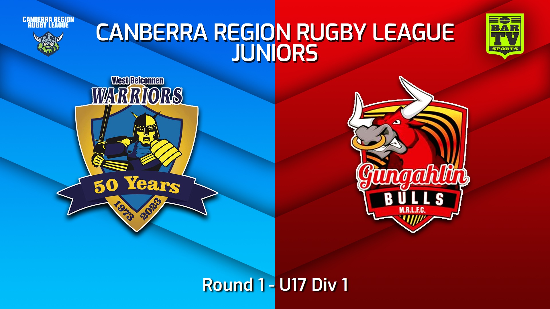 250502-video-Canberra Region Rugby League Juniors Round 1 - U17 Div 1 - West Belconnen Warriors Juniors v Gungahlin Bulls Juniors Slate Image