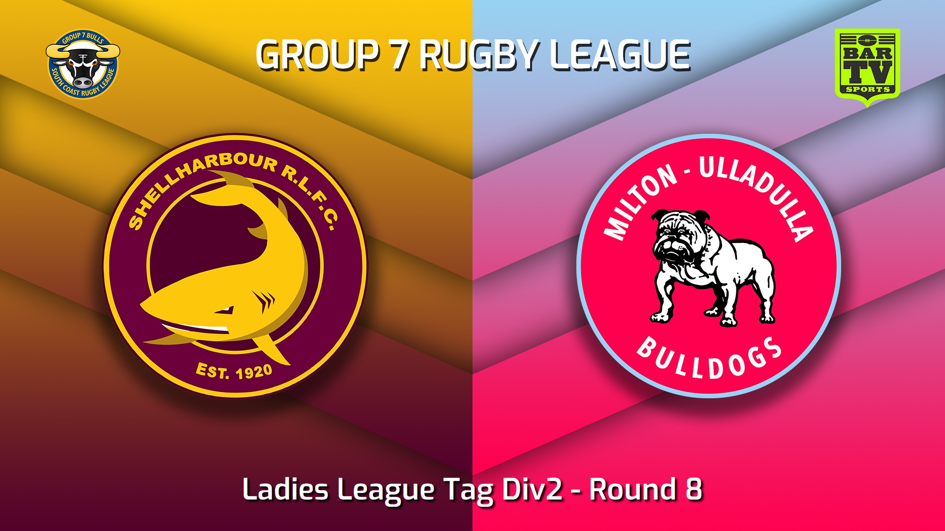 230520-South Coast Round 8 - Ladies League Tag Div2 - Shellharbour Sharks v Milton-Ulladulla Bulldogs Slate Image