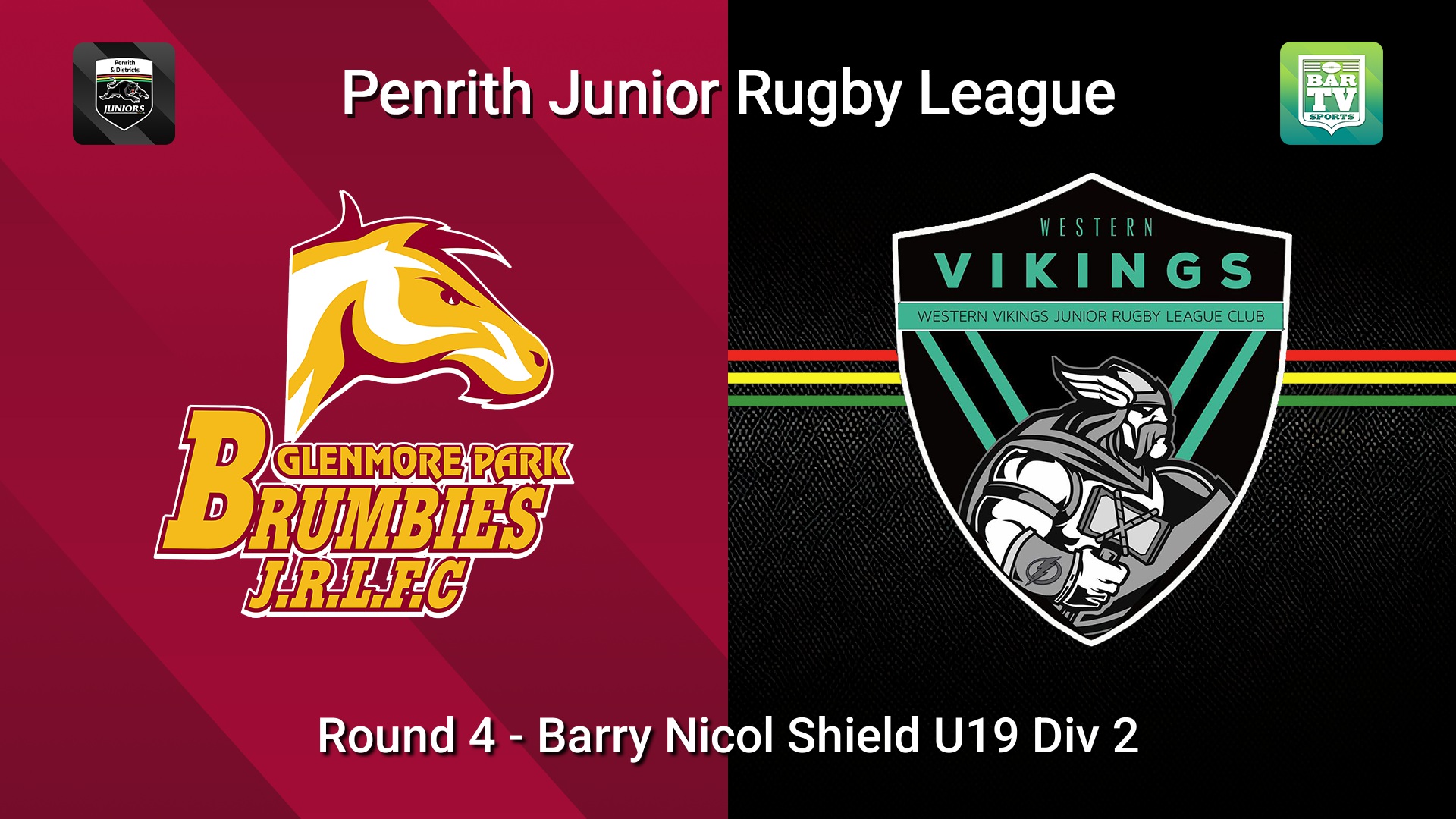 260424-video-Penrith & District Junior Rugby League Round 4 - Barry Nicol Shield U19 Div 2 - Glenmore Park v Western Vikings Slate Image