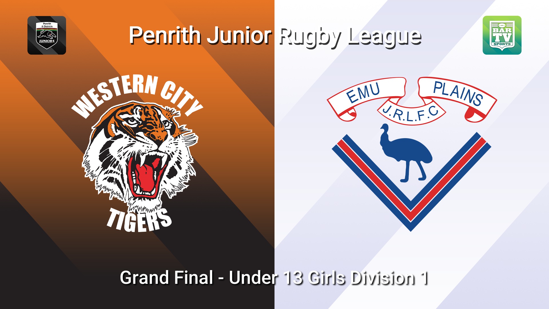 260829-video-Penrith & District Junior Rugby League Grand Final - Under 13 Girls Division 1 - Western City Tigers v Emu Plains Slate Image