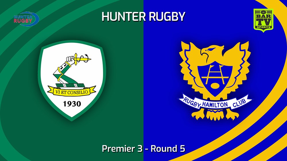 230513-Hunter Rugby Round 5 - Premier 3 - Merewether Carlton v Hamilton Hawks Slate Image