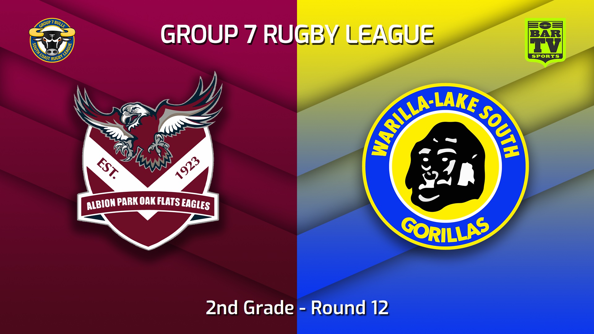 230625-South Coast Round 12 - 2nd Grade - Albion Park Oak Flats Eagles v Warilla-Lake South Gorillas Slate Image