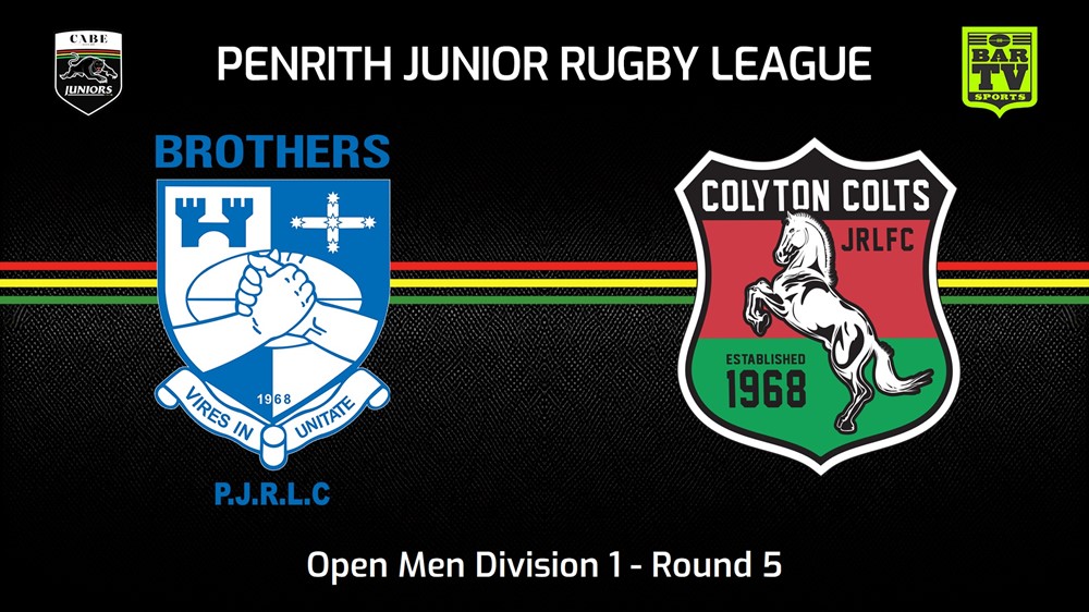 240511-video-Penrith & District Junior Rugby League Round 5 - Open Men Division 1 - Brothers v Colyton Colts Minigame Slate Image