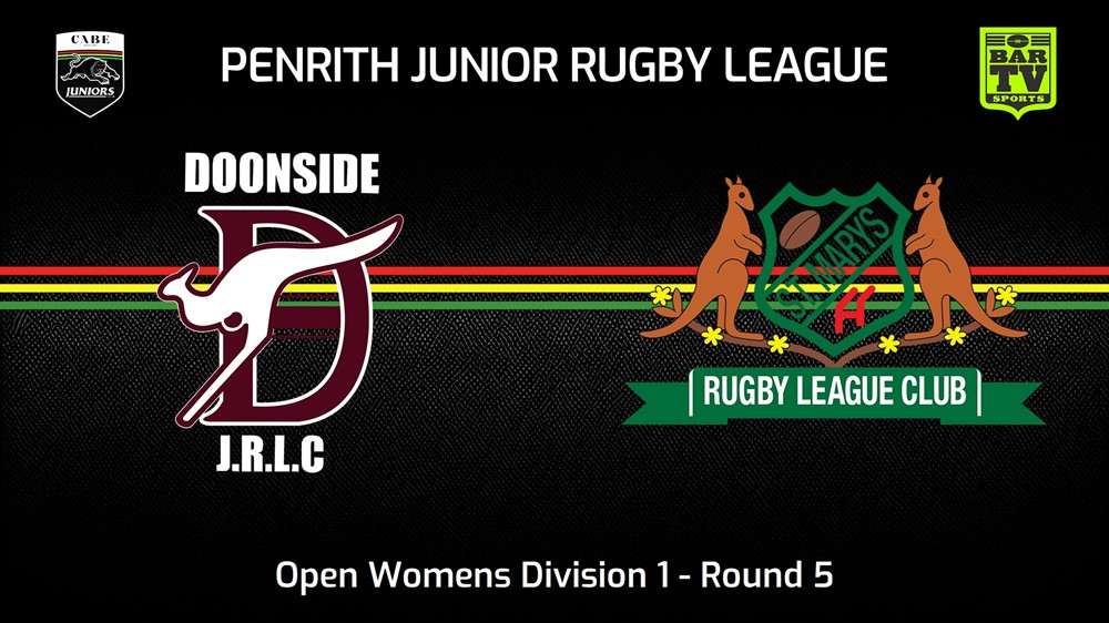 240511-video-Penrith & District Junior Rugby League Round 5 - Open Womens Division 1 - Doonside v St Marys Slate Image