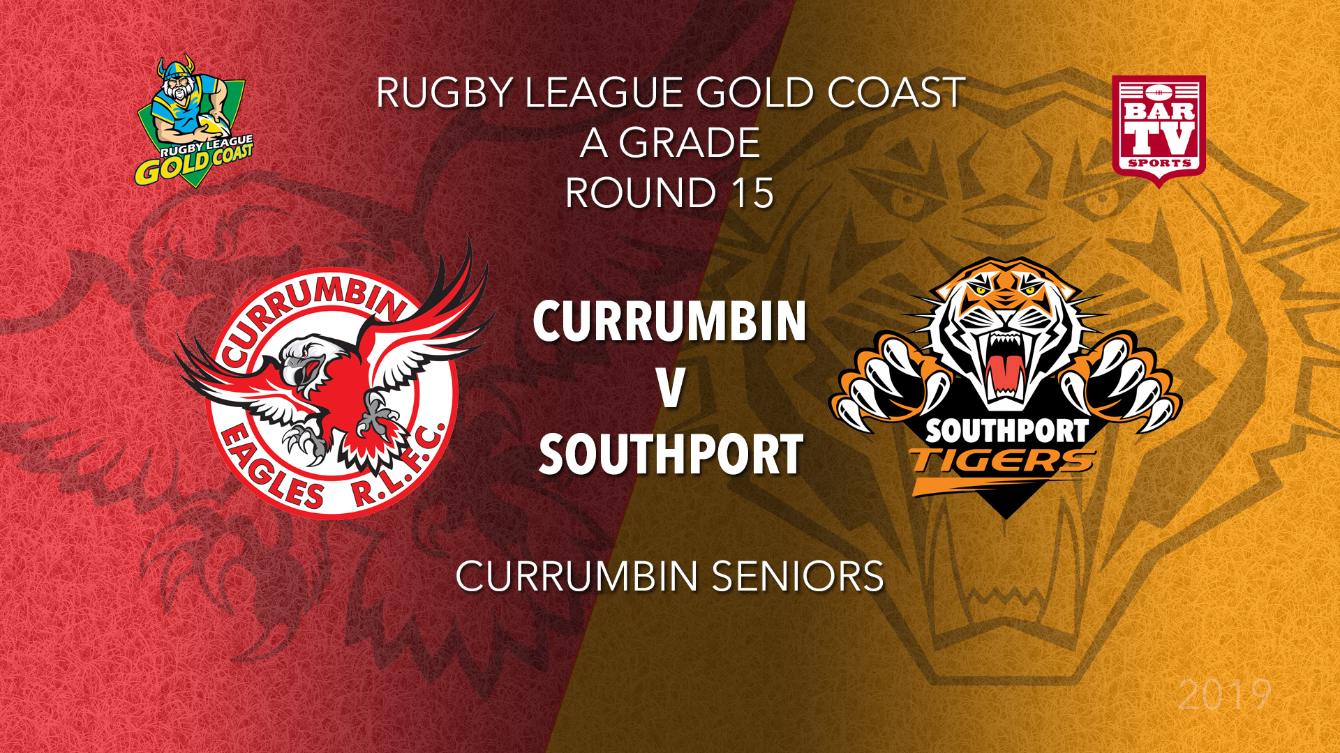 RLGC Round 15 - A Grade - Currumbin Eagles v Southport Tigers Slate Image