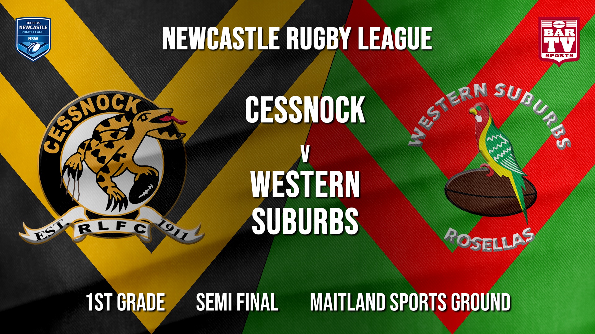 Newcastle Rugby League Semi Final - 1st Grade - Cessnock Goannas v Western Suburbs Rosellas Slate Image