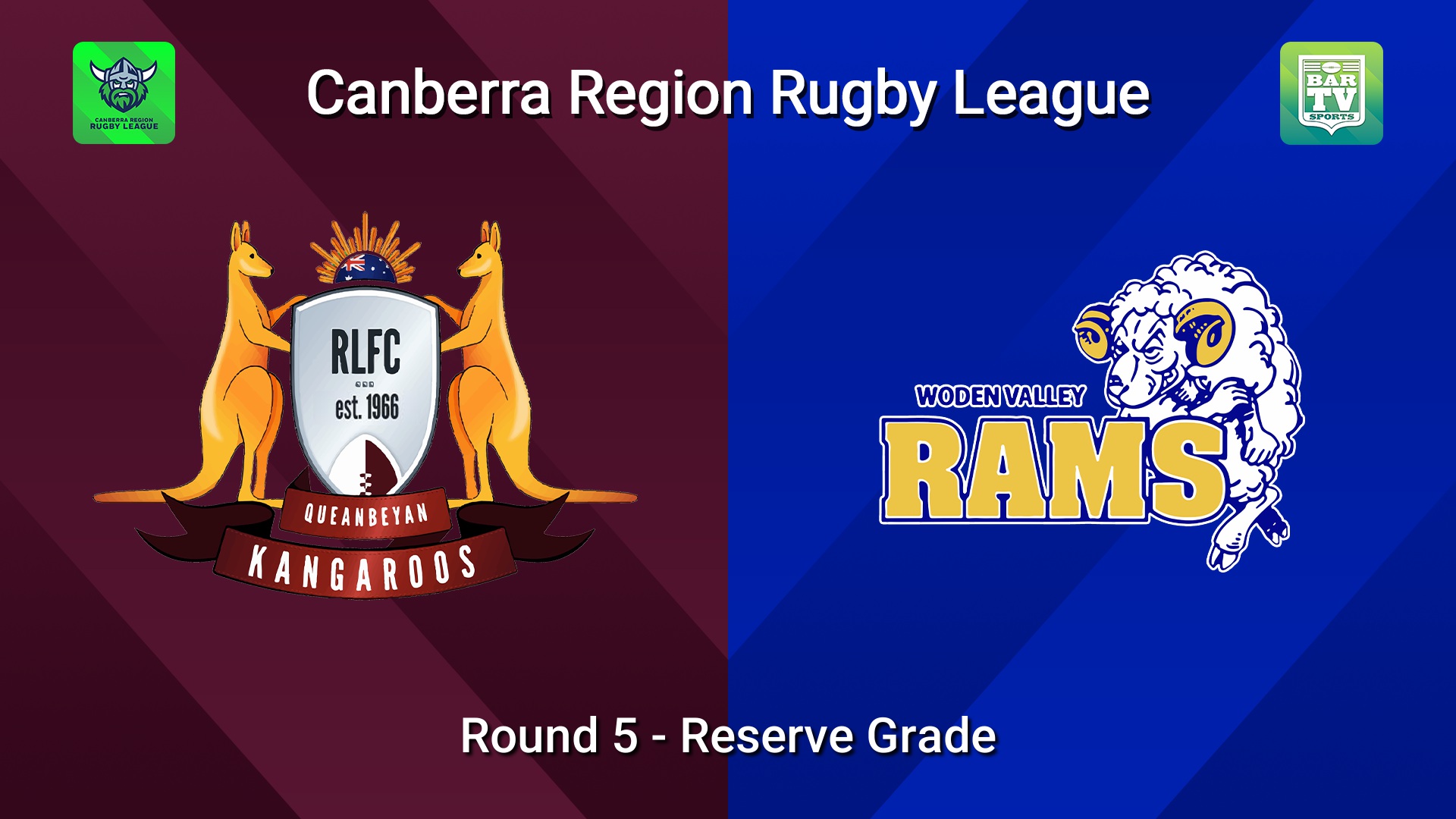 260516-video-Canberra Round 5 - Reserve Grade - Queanbeyan Kangaroos v Woden Valley Rams Slate Image