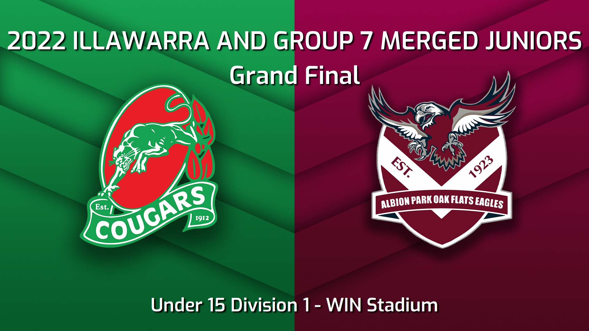 220903-2022 Illawarra and Group 7 Merged Juniors - Under 15 Division 1 Grand Final - Corrimal Cougars v Albion Park Oak Flats Eagles Slate Image