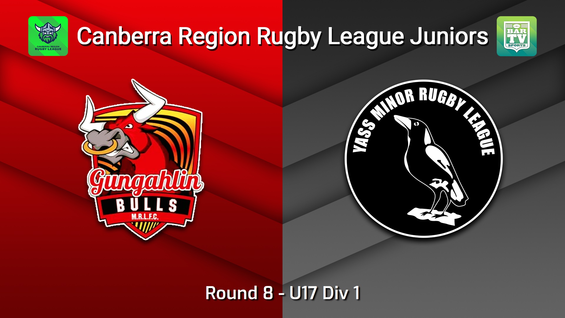 260626-video-Canberra Region Rugby League Juniors Round 8 - U17 Div 1 - Gungahlin Bulls Juniors v Yass Magpies Juniors Slate Image