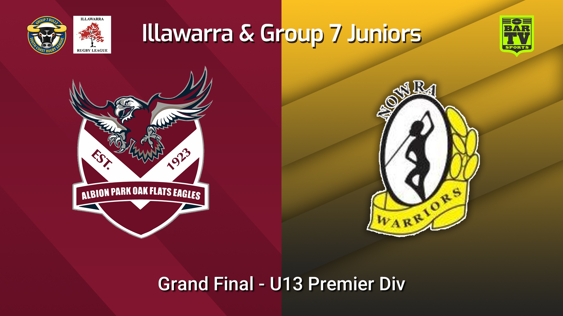 260912-video-Illawarra and Group 7 Merged Grand Final - U13 Premier Div - Albion Park Oak Flats v Nowra Warriors JRLC Slate Image
