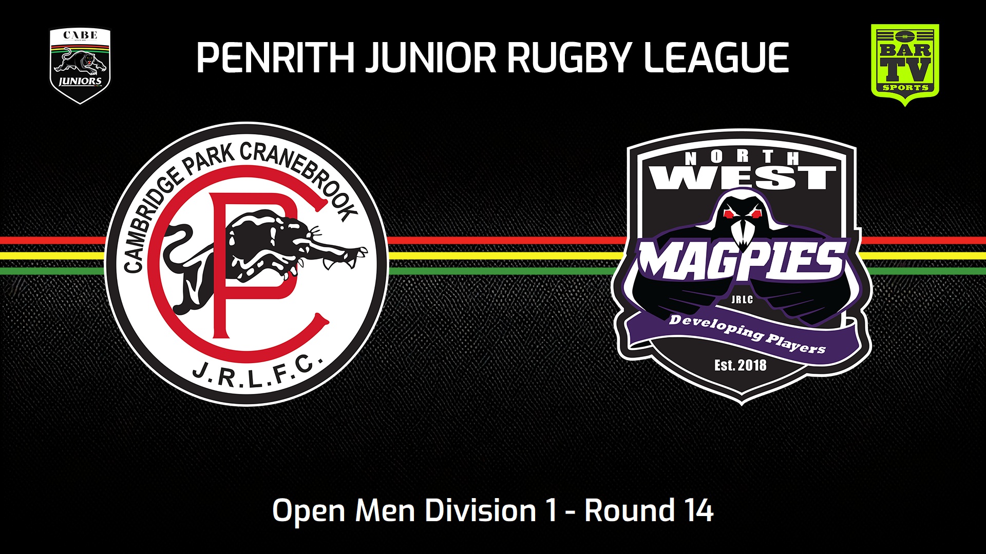 230730-Penrith & District Junior Rugby League Round 14 - Open Men Division 1 - Cambridge Park v North West Magpies Slate Image