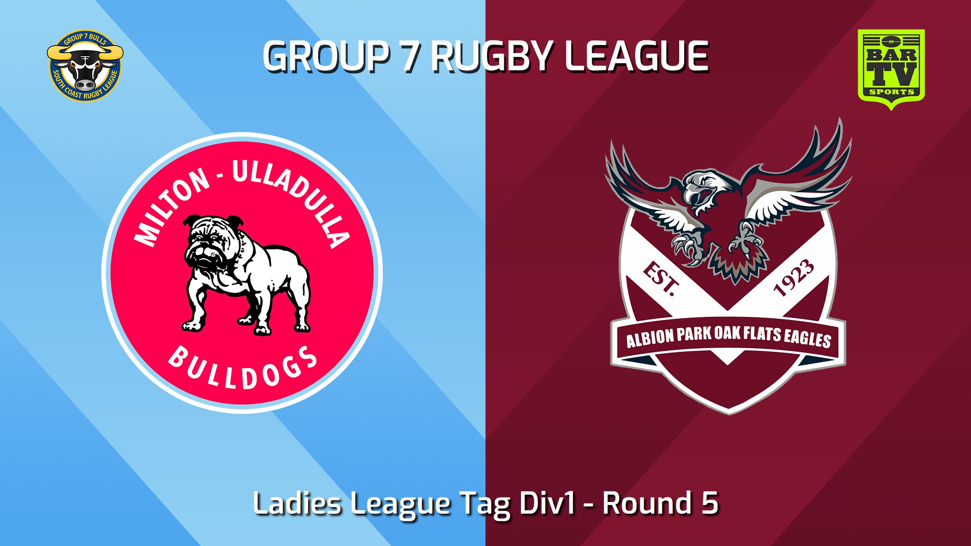 240505-video-South Coast Round 5 - Ladies League Tag Div1 - Milton-Ulladulla Bulldogs v Albion Park Oak Flats Eagles Slate Image