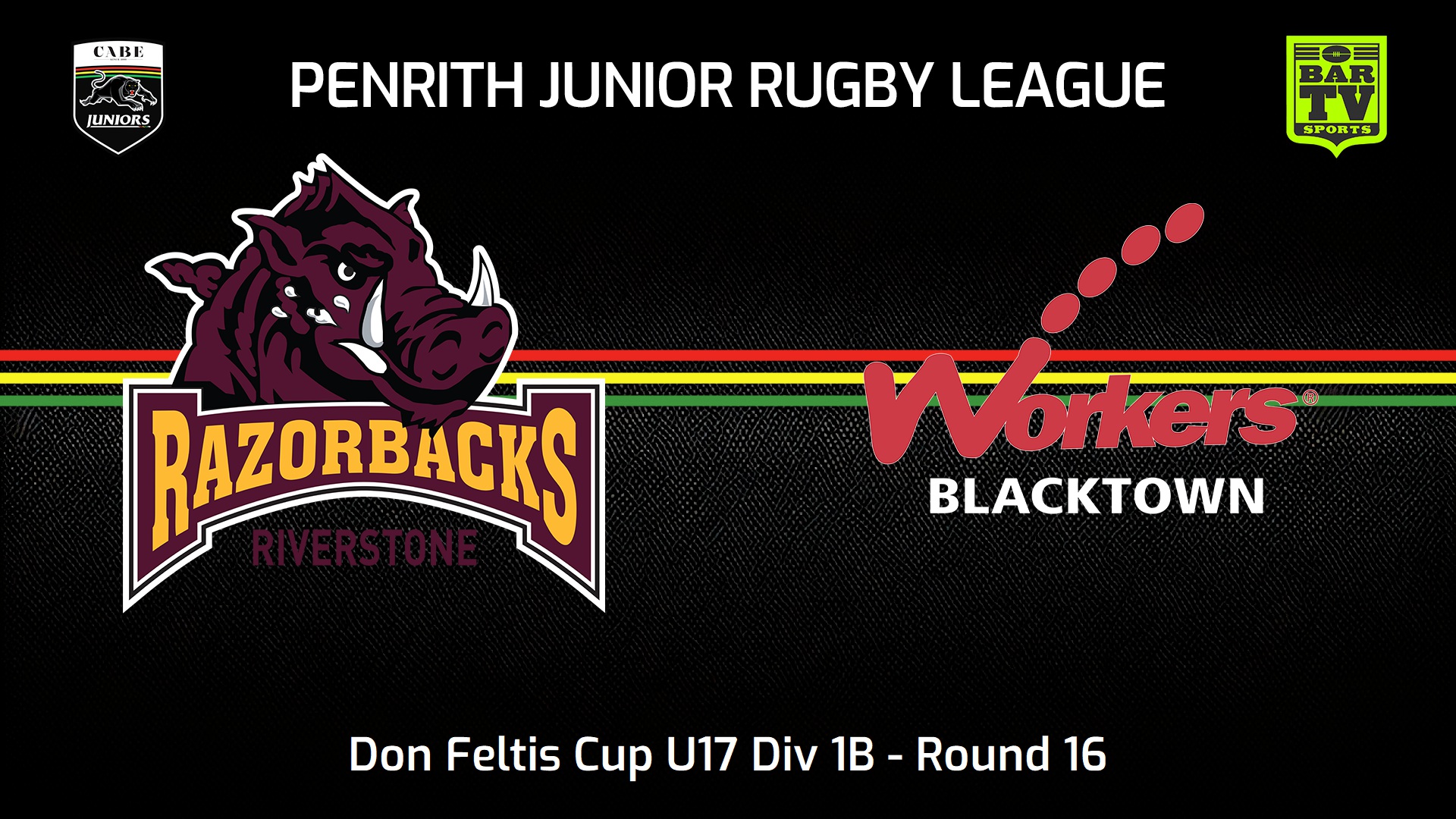 240811-video-Penrith & District Junior Rugby League Round 16 - Don Feltis Cup U17 Div 1B - Riverstone Razorbacks v Blacktown Workers Slate Image