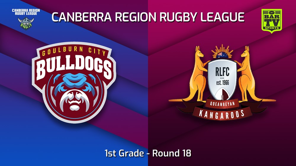 220827-Canberra Round 18 - 1st Grade - Goulburn City Bulldogs v Queanbeyan Kangaroos Slate Image