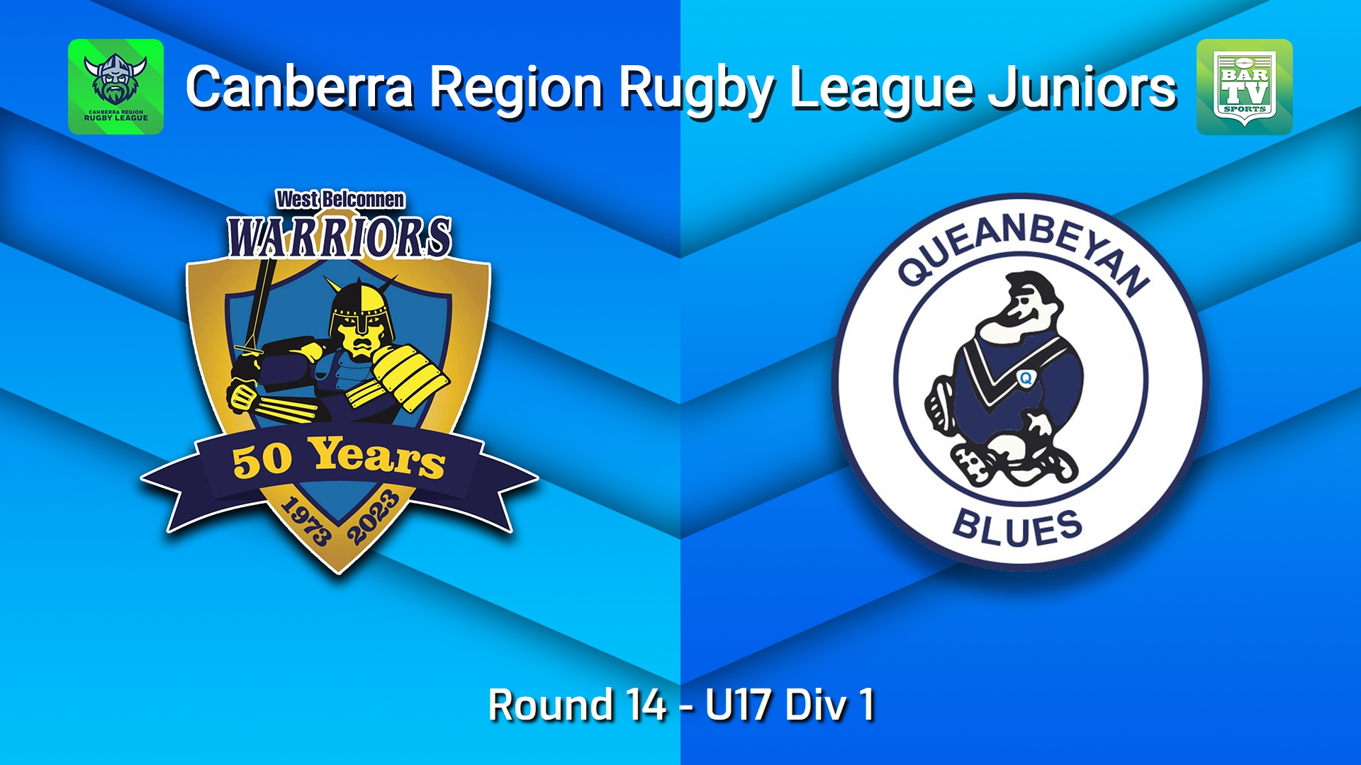 260821-video-Canberra Region Rugby League Juniors Round 14 - U17 Div 1 - West Belconnen Warriors Juniors v Queanbeyan Blues Juniors Slate Image