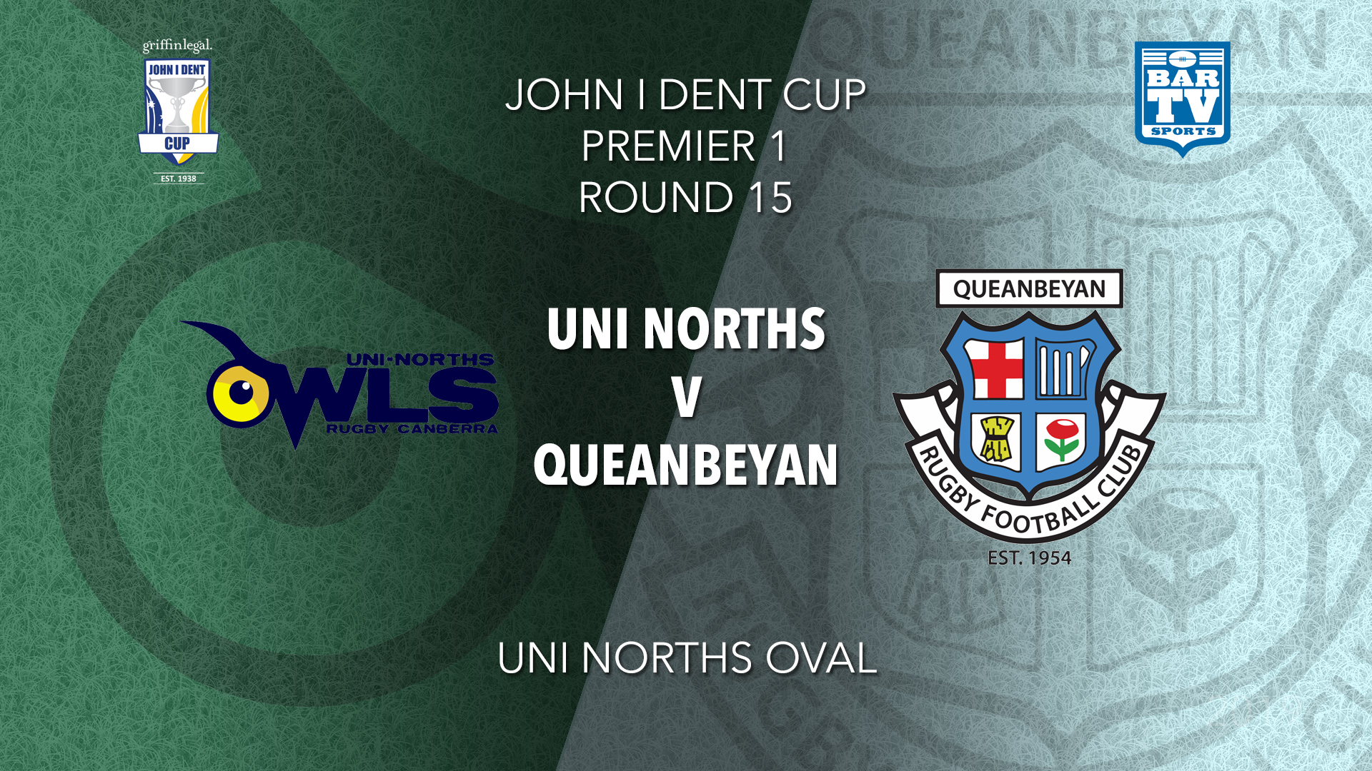 John I Dent Round 15 - Premier 1 - UNI-Norths v Queanbeyan Whites Slate Image