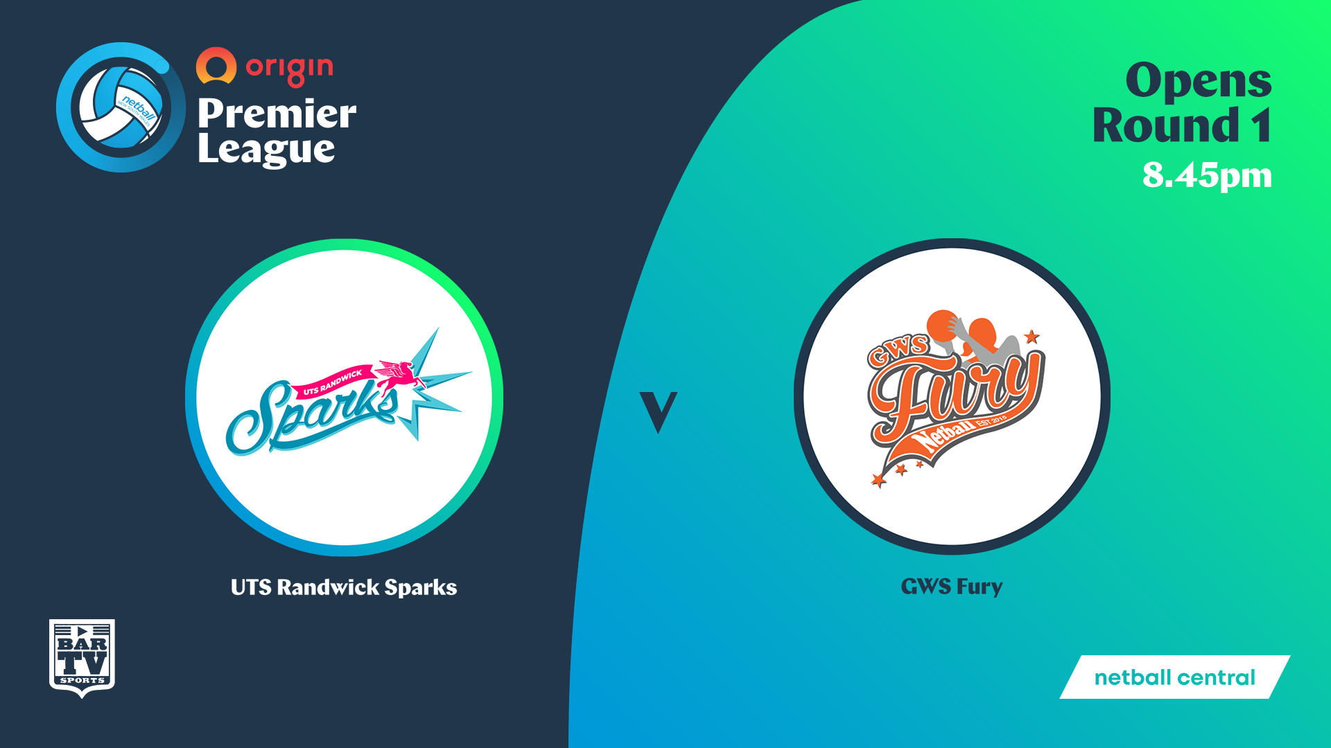 NSW Prem League Round 1 - Court 3 - Opens - UTS Sparks v GWS Fury Slate Image