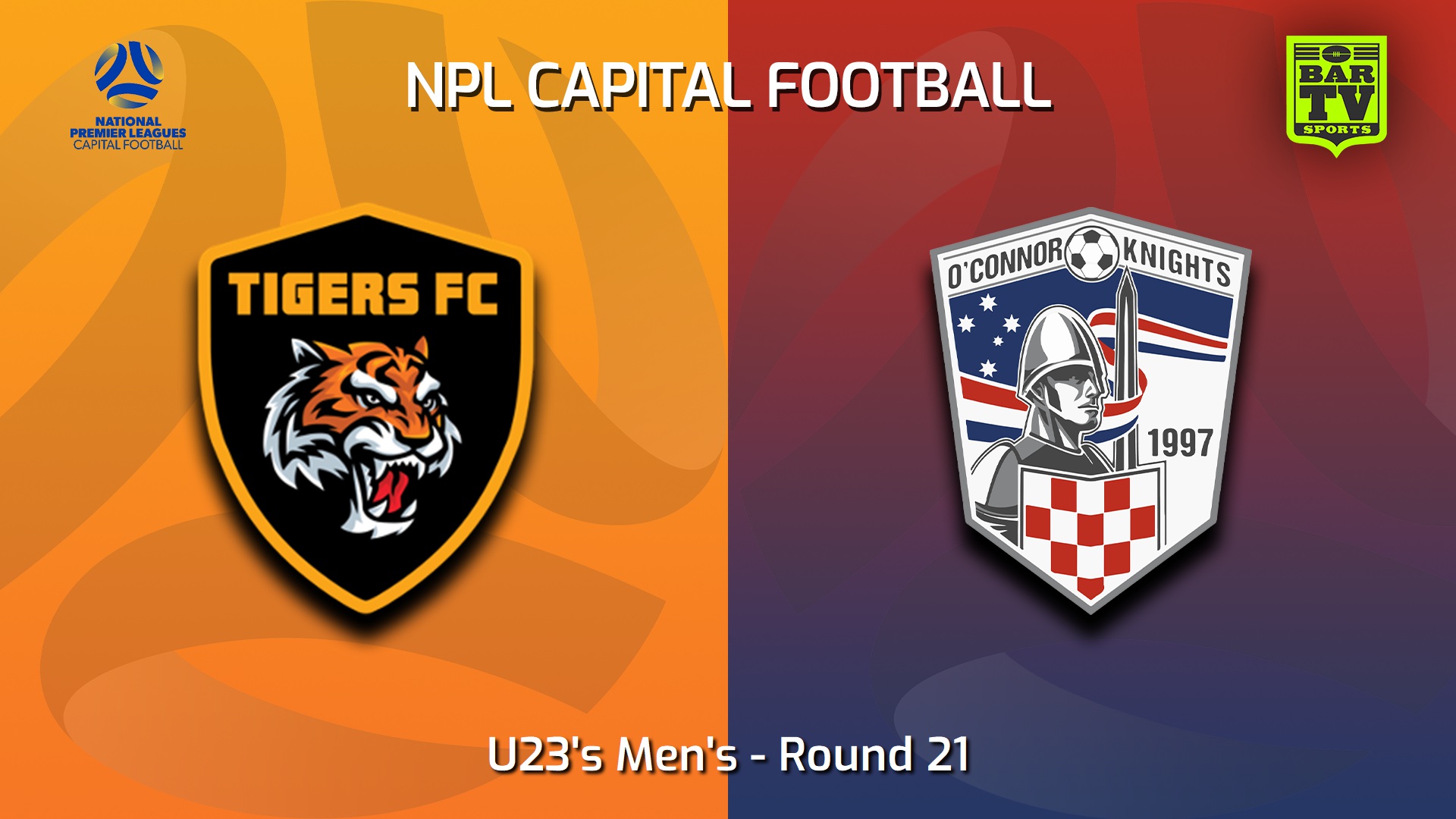 230902-Capital NPL U23 Round 21 - Tigers FC U23 v O'Connor Knights SC U23 Slate Image