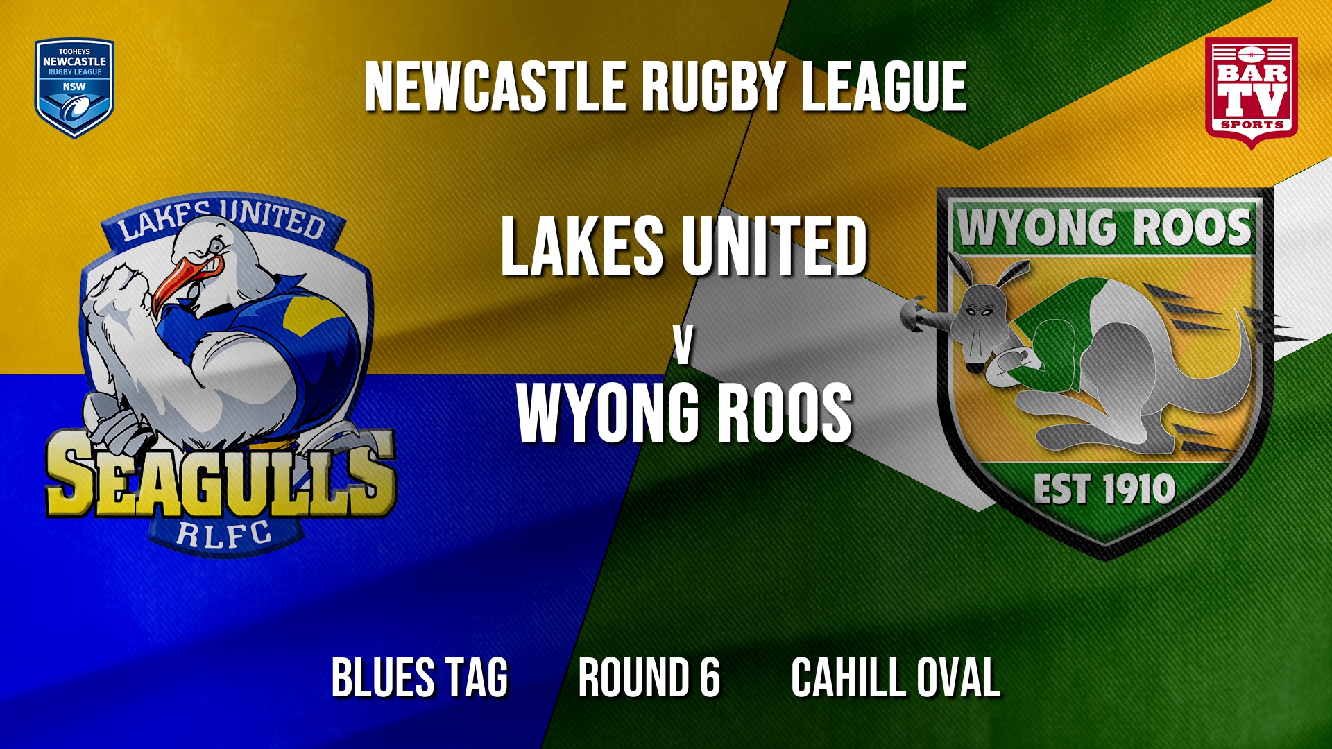 Newcastle Rugby League Round 6 - Blues Tag - Lakes United v Wyong Roos Slate Image