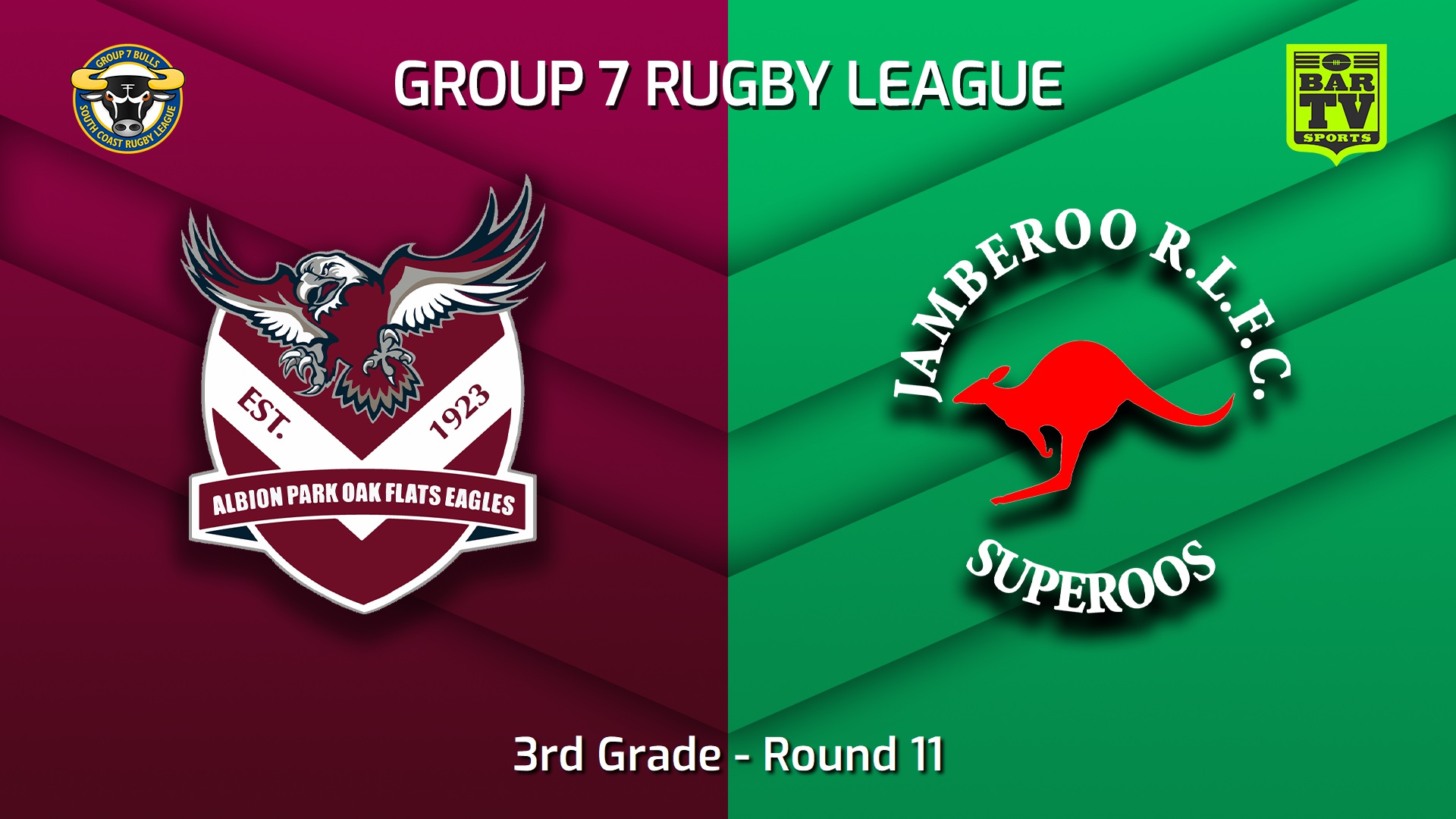 230618-South Coast Round 11 - 3rd Grade - Albion Park Oak Flats Eagles v Jamberoo Superoos Slate Image
