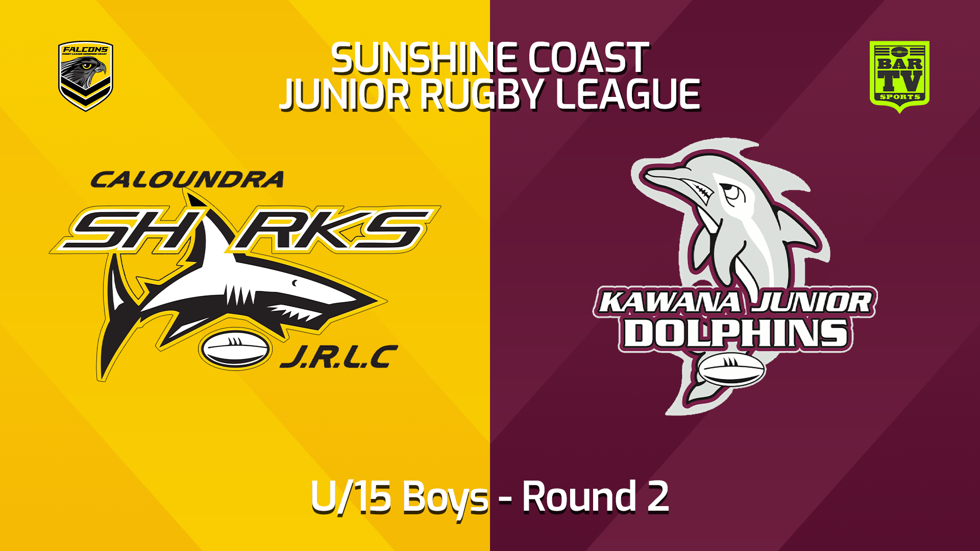 240322-Sunshine Coast Junior Rugby League Round 1 - U15 Div 1 - Caloundra Sharks JRL v Kawana Dolphins JRL Slate Image