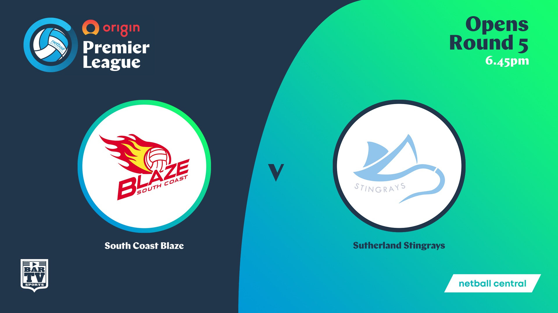 NSW Prem League Round 5 - Opens - South Coast Blaze v Sutherland Stingrays Slate Image