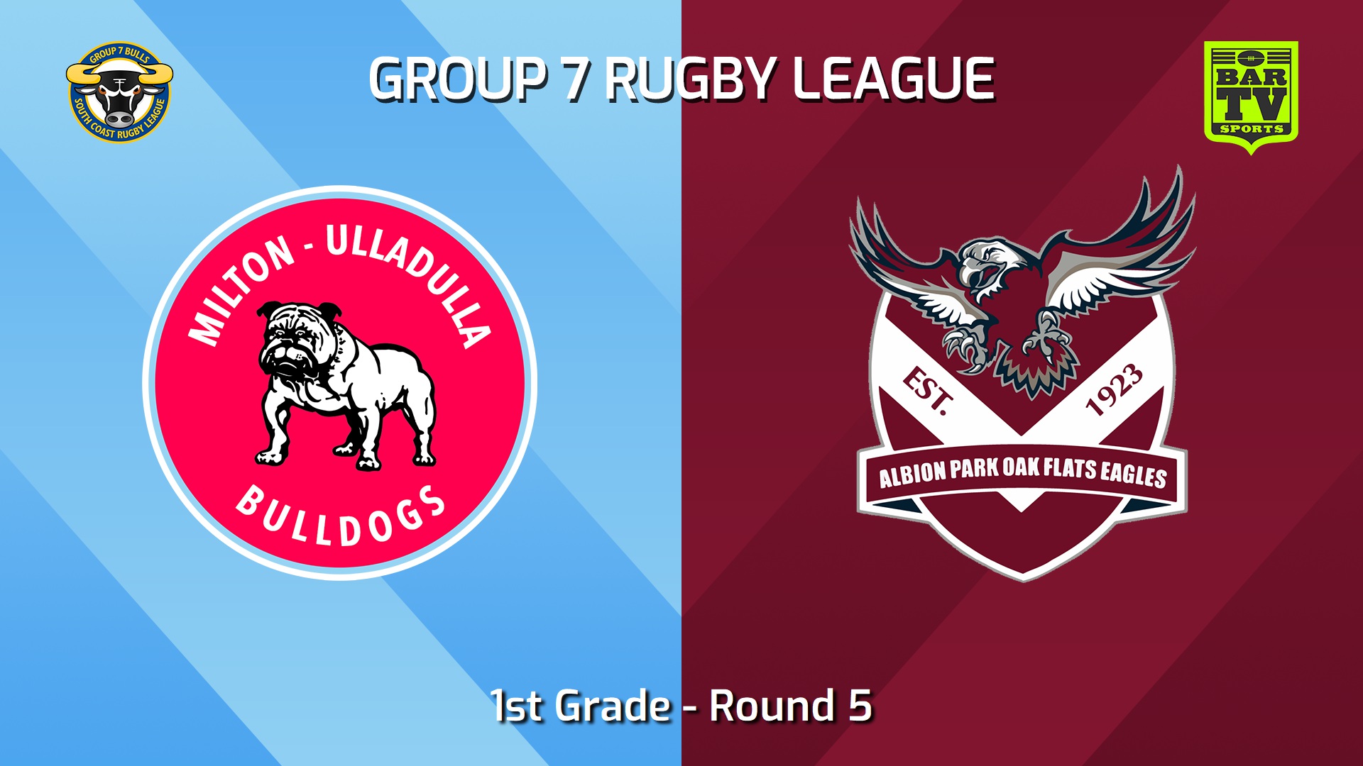 240505-video-South Coast Round 5 - 1st Grade - Milton-Ulladulla Bulldogs v Albion Park Oak Flats Eagles Slate Image