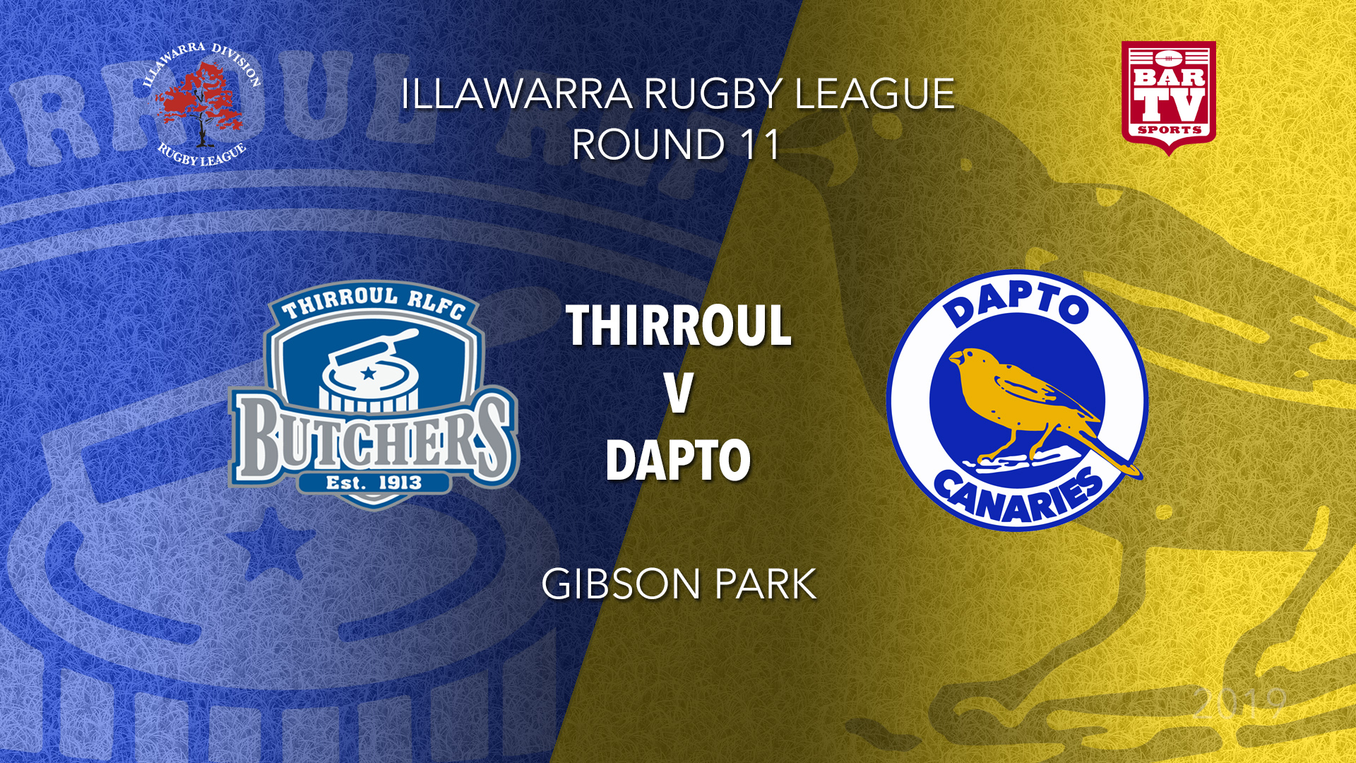 IRL Round 11 - 1st Grade - Thirroul Butchers v Dapto Canaries Slate Image