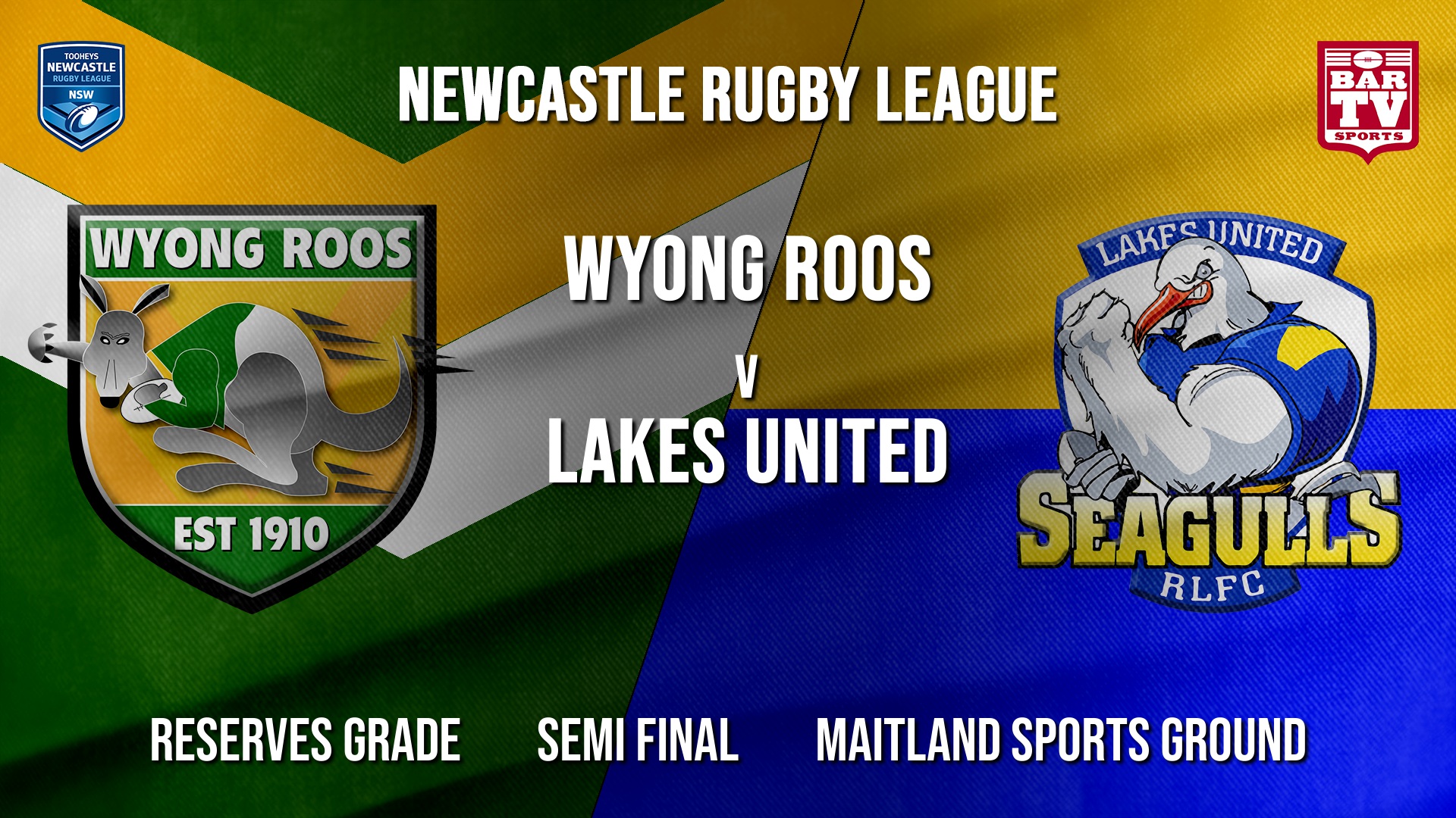 Newcastle Rugby League Semi Final - Reserve Grade - Wyong Roos v Lakes United Slate Image
