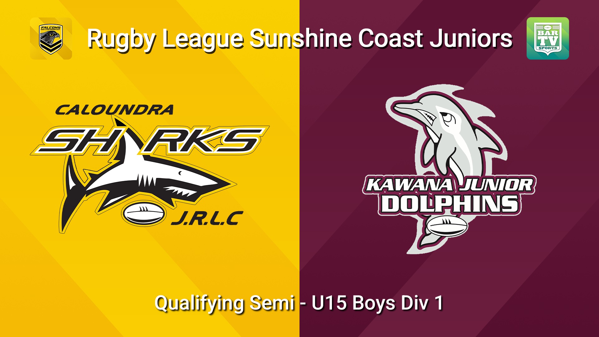 260821-video-Sunshine Coast Junior Rugby League Qualifying Semi - U15 Boys Div 1 - Caloundra Sharks JRL v Kawana Dolphins JRL Minigame Slate Image
