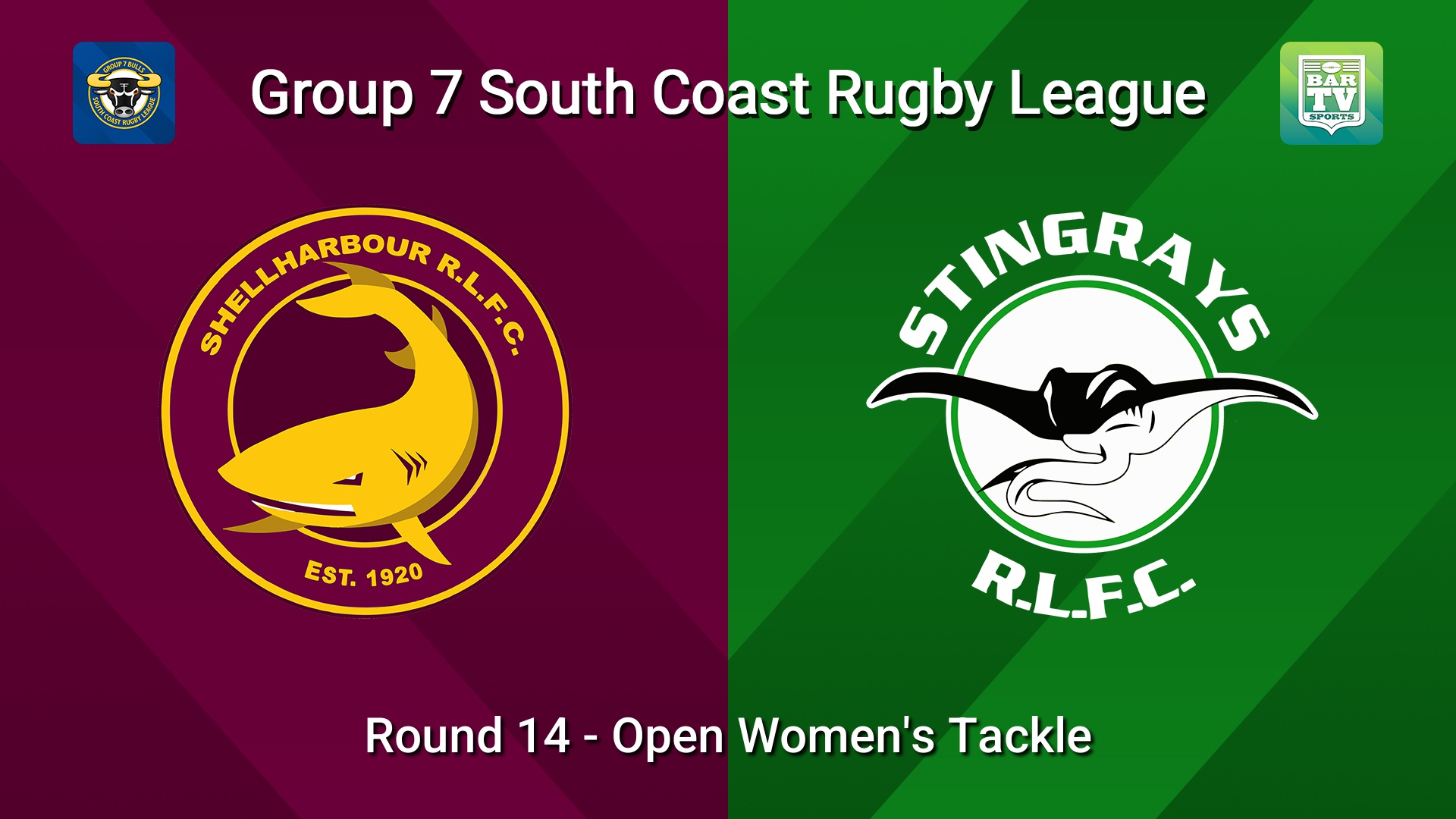 260829-video-South Coast Round 14 - Open Women's Tackle - Shellharbour Sharks v Stingrays of Shellharbour Slate Image