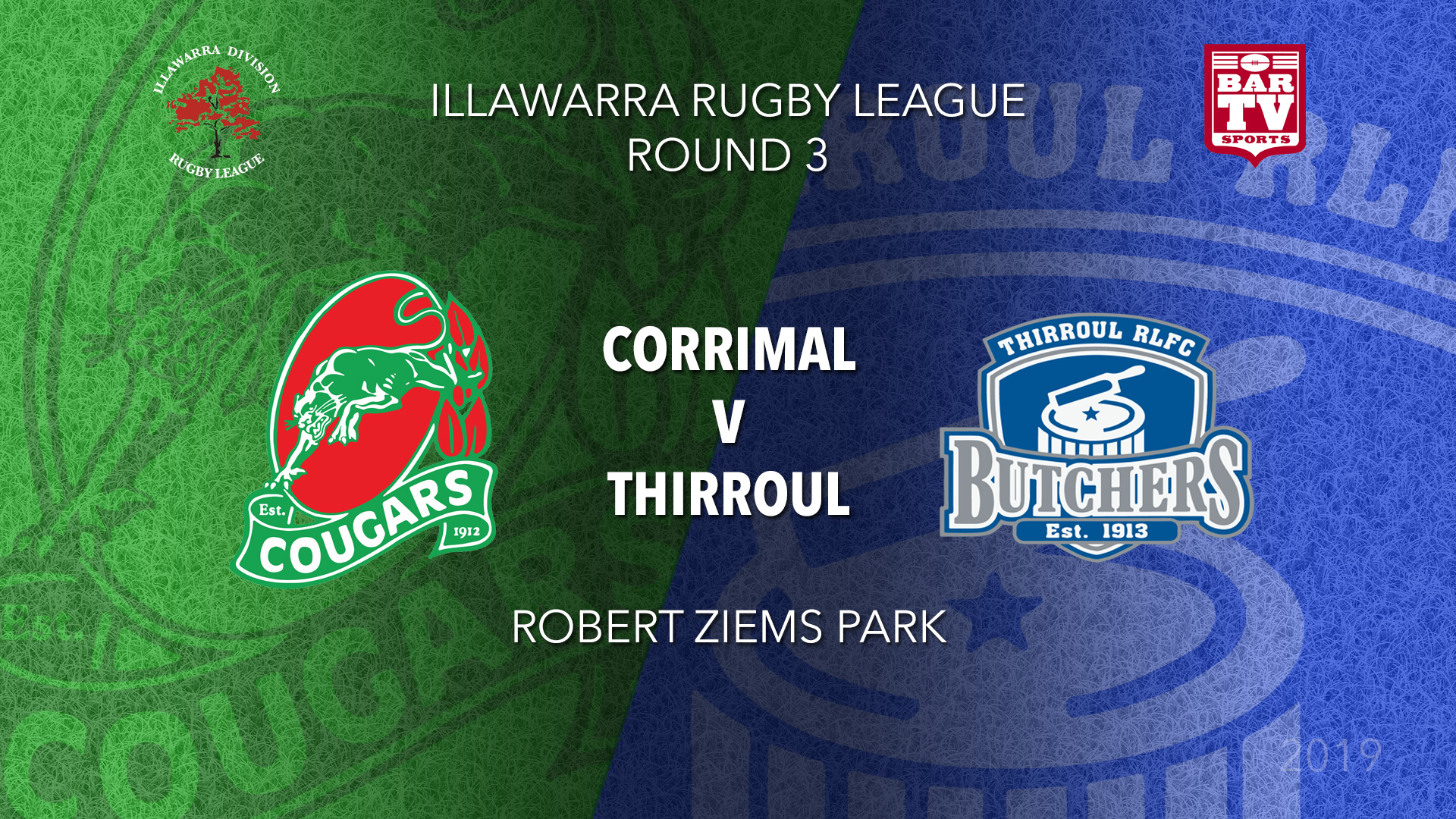 IRL Round 3 - 1st Grade - Corrimal Cougars RLFC v Thirroul Butchers Slate Image