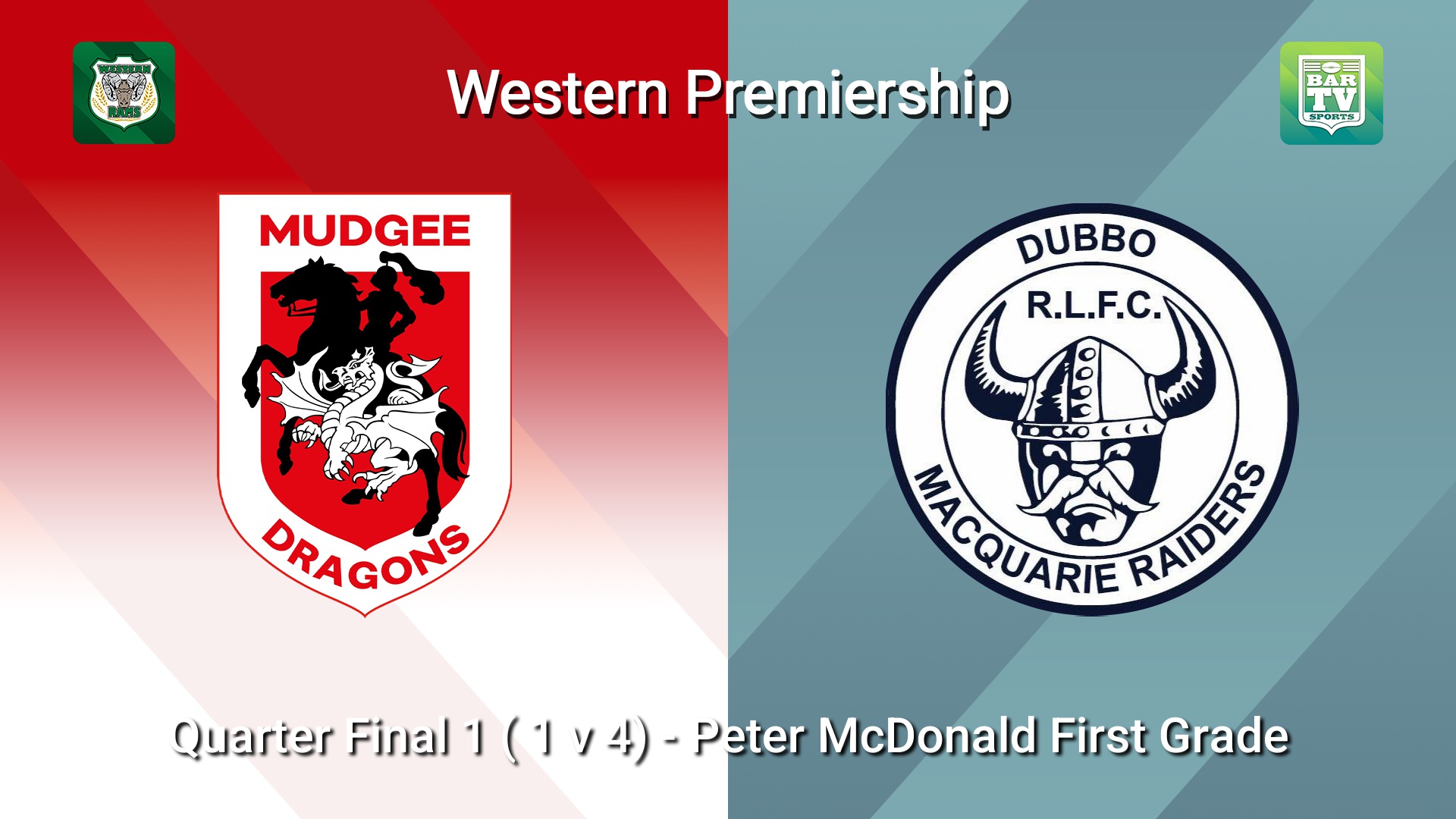 260815-video-Western Premiership Quarter Final 1 ( 1 v 4)  - Peter McDonald First Grade - Mudgee Dragons v Dubbo Macquarie Raiders Slate Image