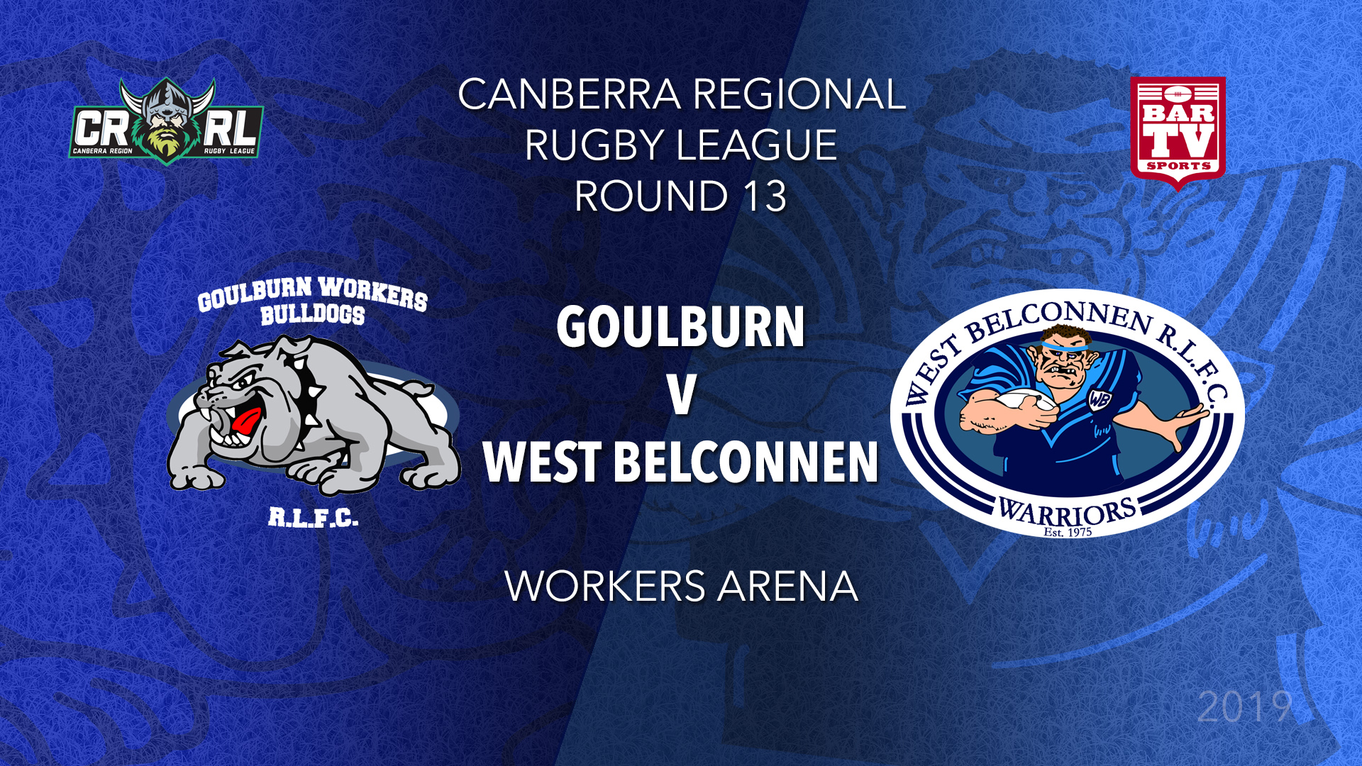 CRRL Round 13 - 1st Grade - Goulburn Workers Bulldogs v West Belconnen Warriors Slate Image