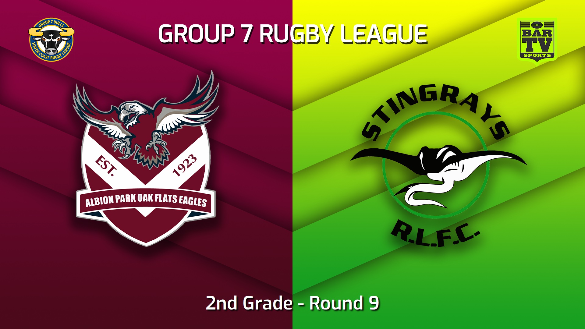 220619-South Coast Round 9 - 2nd Grade - Albion Park Oak Flats Eagles v Stingrays of Shellharbour Slate Image