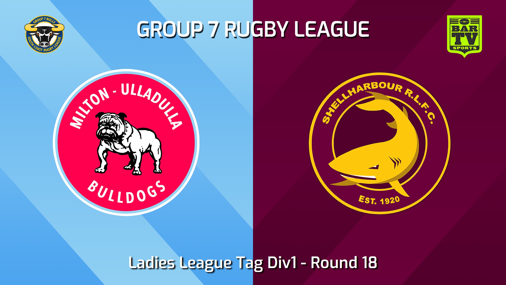 240818-video-South Coast Round 18 - Ladies League Tag Div1 - Milton-Ulladulla Bulldogs v Shellharbour Sharks Slate Image